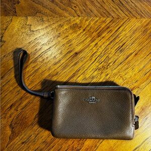 Coach Tan Leather Wristlet